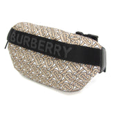 Burberry TB Monogram 8011616 Men,Women Nylon,Leather Fanny Pack,Sling Bag Beige,Black — Like New