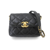 Chanel Matelasse Mini Flap Chain Shoulder Handbag, Caviar Leather, Black with Gold Hardware — New - Store Return