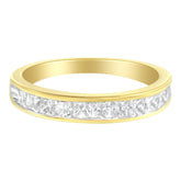 Women's 18K White Gold Princess Cut Diamond Band Ring (1 cttw, G-H Color, SI1-SI2 Clarity)