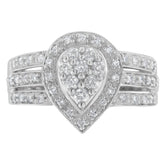 10K White Gold Diamond Cocktail Teardrop Ring (1/2 Cttw, H-I Color, SI2-I1 Clarity)