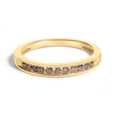 IGI Certified 1/4 Cttw Diamond 10K Yellow Gold Channel Set Band Style Ring (J-K Color, I2-I3 Clarity)