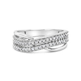 10K White Gold 1/2 Cttw Princess Diamond Split Shank Band Ring