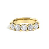 14K Gold 2.0 Cttw Round Diamond Five-Stone Band Ring