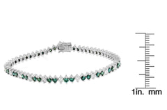 14K White Gold Round-Cut white and Blue Diamond Fashion Bracelet (5.40 cttw, H-I Color, I1-I2 Clarity)