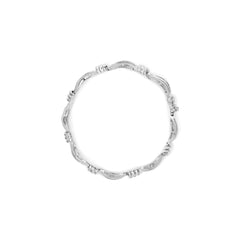 14K White Gold 2.00 Cttw Baguette-Cut Spiral Link 7" Bracelet (G-H Color, SI1-SI2 Clarity)