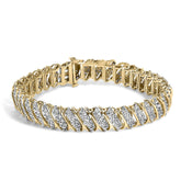 10K Yellow Gold 3.0 Cttw Diamond S-Link Bracelet
