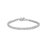 10K White Gold 6.00 Cttw Classic Natural Diamond Tennis Bracelet