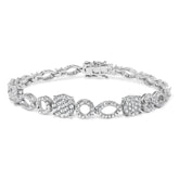10K White Gold 3.00 Cttw Diamond Link Bracelet