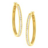 14K Yellow Gold 1/2 cttw Channel Set Diamond Classic Hoop Earrings (I-J Color, SI2-I1 Clarity)