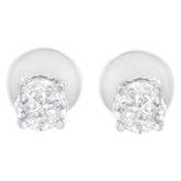 14K White Gold 1/2 Cttw Pie-Cut Diamond Solitaire Stud Earrings (H-I Color, SI1-SI2 Clarity)