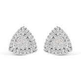 14K White Gold 1/2 cttw Trillion Shaped Diamond Stud Earrings (H-I Clarity, SI2-I1 Color)