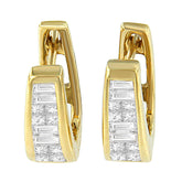14k Yellow Gold 1/2ct TDW Princess and Baguette Diamond Earrings (I-J,VS1-VS2)