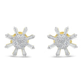 10k Yellow Gold Round and Baguette Diamond Stud Earring (0.50 cttw, H-I Color, I2-I3 Clarity)