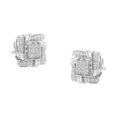 .925 Sterling Silver 1/2 Cttw Round-Cut Diamond Stud Earrings (I-J Color, I1-I2 Clarity)