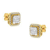 10KT Yellow Gold Diamond Stud Earrings (1/2 cttw, H-I Color, SI2-I1 Clarity)