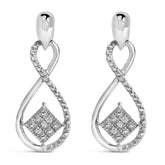Sterling Silver Round Cut Diamond Infinity Earrings (0.04 cttw, H-I Color, I2-I3 Clarity)