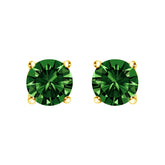 14K Gold 1/2 Cttw Lab Grown Green Diamond Classic Solitaire Stud Earrings with Pushback
