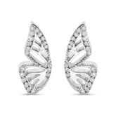 .925 Sterling Silver 1/6ct TDW Diamond Butterfly Earrings