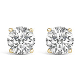 14K Gold Round Lab Grown Diamond Solitaire Stud Earrings with Screw Backs