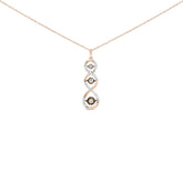 10K Two Toned Gold Plated .925 Sterling Silver 1/2 Cttw Round Diamond Twisted 18" Pendant Necklace (Champagne Color, I2-I3 Clarity)