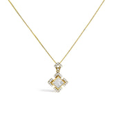 10K Yellow Gold 3/8 Cttw Princess Diamond Geometric Pendant Necklace