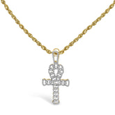 Men's 10K Yellow Gold 1.00 Cttw Ankh Cross Pendant