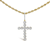10K Yellow Gold 5/8 Cttw Miracle Set Round Diamond Circle Link Cross Pendant Necklace for Men (H-I Color, SI1-SI2 Clarity) - NO CHAIN INCLUDED