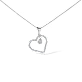 925 Sterling Silver 1/3ct TDW Diamond Heart Pendant Necklace