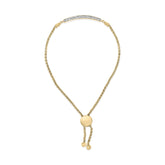 Gold Vermeil Diamond Accent Bar Lariat Bolo Bracelet