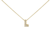 Yellow Gold Vermeil .925 Sterling Silver Diamond Accent "A-Z" Initial Bubble Pendant Necklace