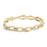 Gold Vermeil 1/10 Cttw Diamond Bold Link Bracelet