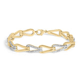 Gold Vermeil 1/7 Cttw Diamond Bold Knot Link Bracelet