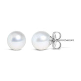 .925 Sterling Silver 7-7.5MM Cultured Freshwater Pearl Solitaire Stud Earrings