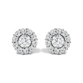 10K White Gold 1 1/2 Cttw Lab Grown Diamond Halo Stud Earrings