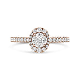 18K Rose Gold 1/2 Cttw Composite Marquise Composite Diamond Oval Shaped Halo Engagement Ring (F-G Color, VS1-VS2 Clarity)