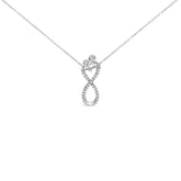 Sterling Silver 1/4 Cttw Diamond Infinity Motif Pendant Necklace