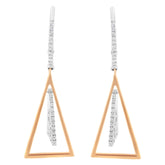 14K Rose and White Gold 3/8 Cttw Diamond Windchime Drop and Dangle Earring (G-H Color, SI1-SI2 Clarity)