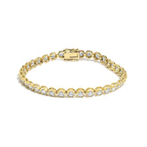 14K Yellow Gold 5.0 Cttw Diamond Scalloped Link Tennis Bracelet