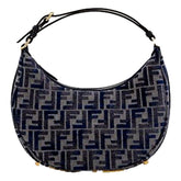 Fendi Fendigraphy Blue FF Jacquard Canvas Leather Hobo Bag
