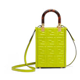 Fendi Mini Sunshine Shopper Tote Crossbody Wasabi Green Zucca Leather