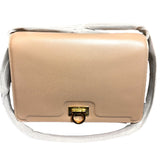 Ferragamo Trifolio Soft Leather Flap Crossbody Bag Ameretti Beige Gold Hardware