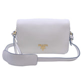 Prada Ivory Vitello Phenix Leather Flap Crossbody Bag