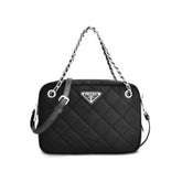Prada Re-Edition Nylon Quilted Black Triangle Logo Crossbody Bag