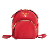 Prada Vitello Daino Red Leather Convertible Backpack