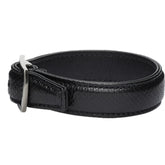 Saint Laurent Black Snake Embossed Leather Buckle Bracelet