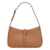 Saint Laurent Le 5 À 7 Small Beige Leather YSL Hobo Shoulder Bag Gold Logo