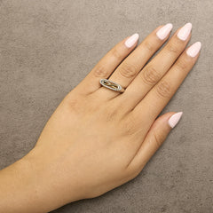 14K Yellow Gold Plated Sterling Silver Diamond Accent Infinity Ring