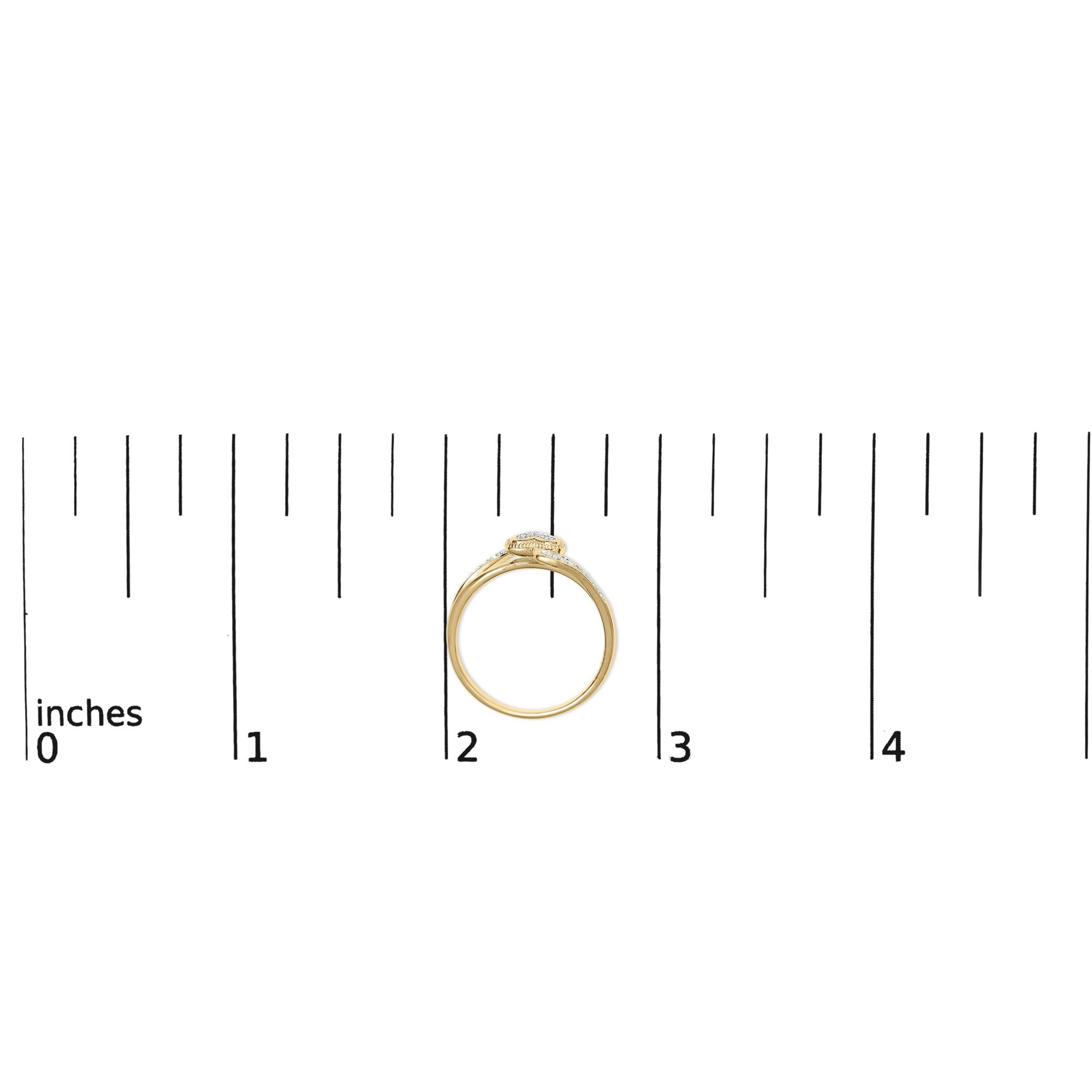10K Yellow Gold Diamond Accent Filigree Heart Promise Ring (I-J Color, I3 Clarity)