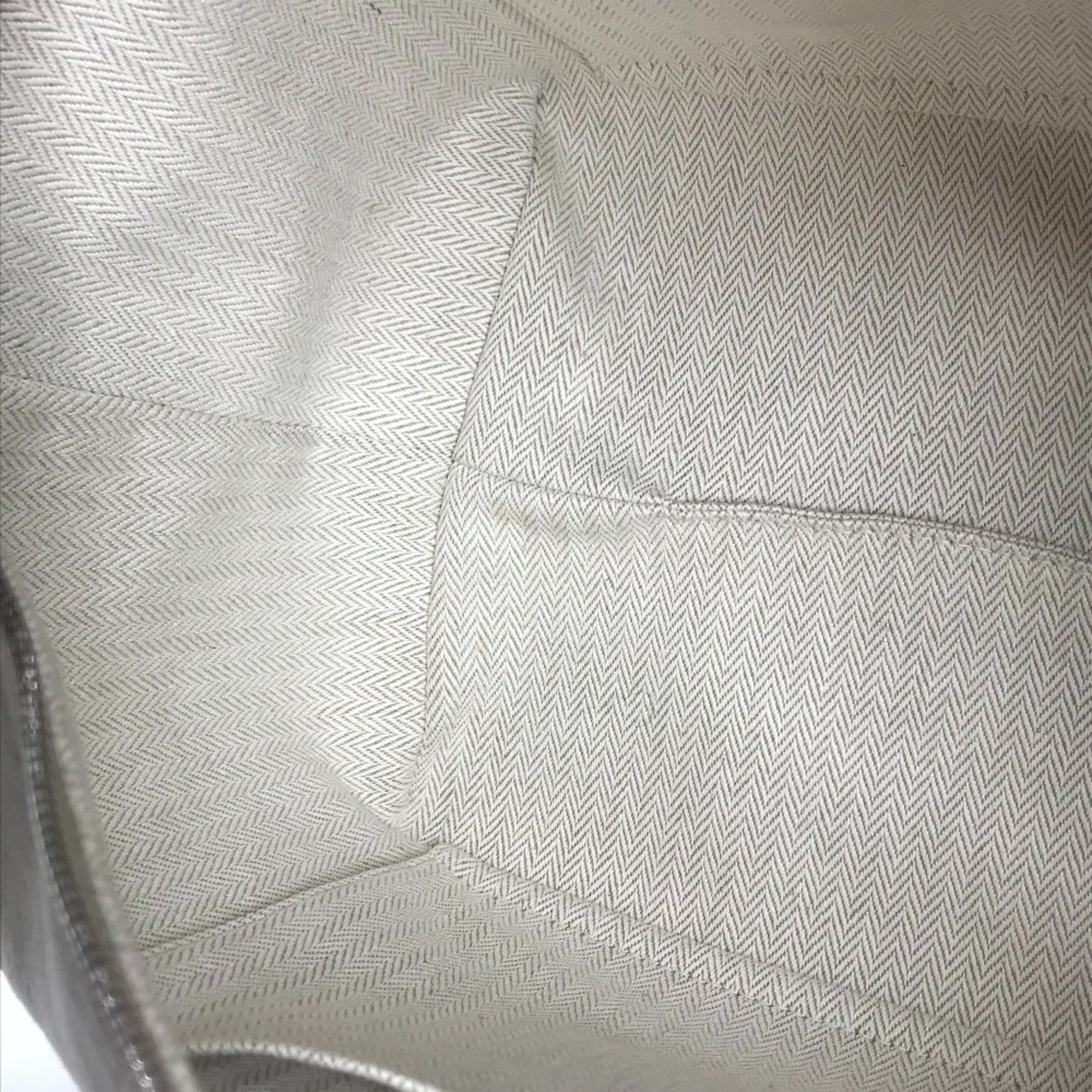 HERMES Brid a Black GM Bag, Pouch, Vanity Bag with H Logo, Cotton Handbag, Men's/Women's, Beige — Like New