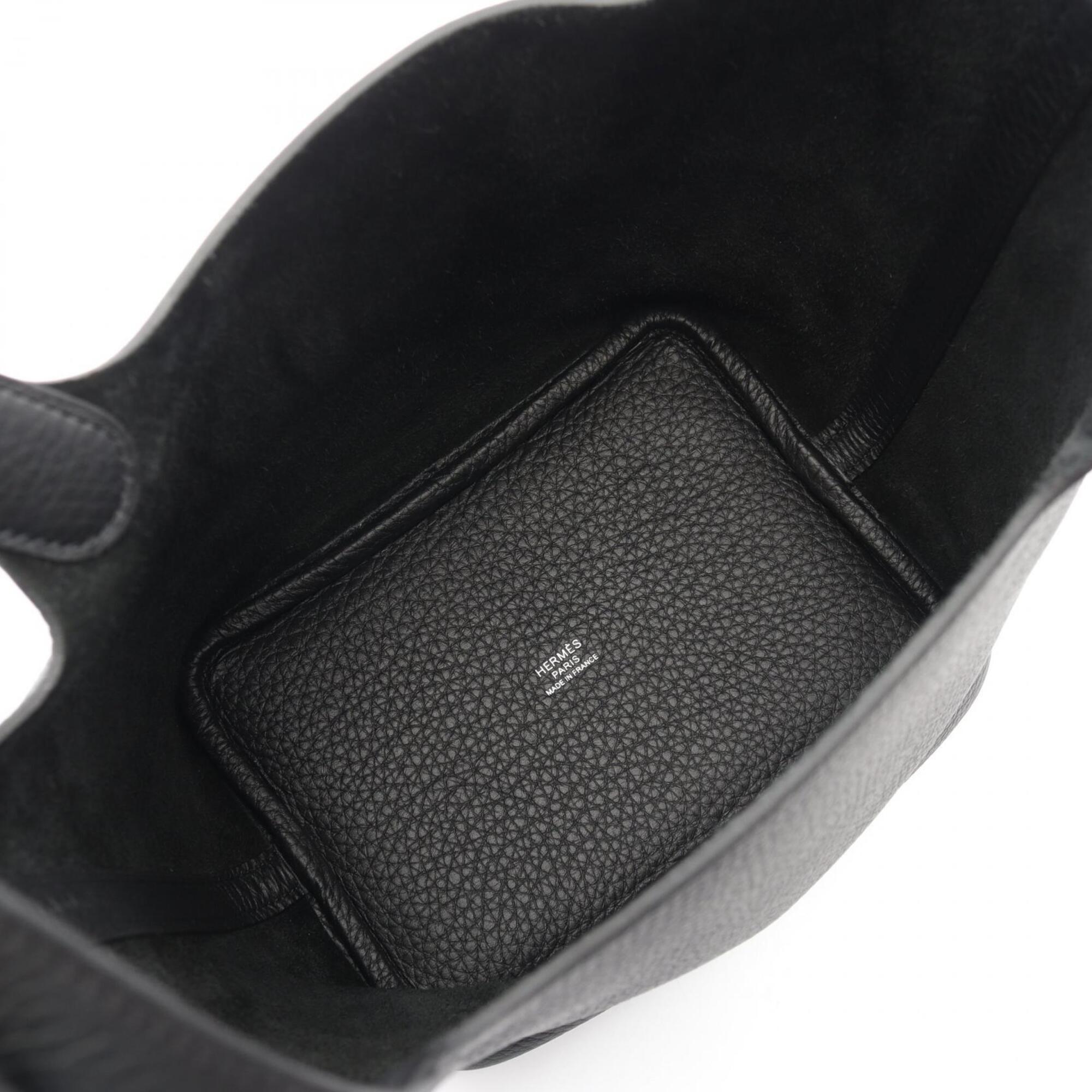Hermes Picotin Lock PM Handbag, Leather, Taurillon Clemence Women's, Black, 056289CK — New - Store Return